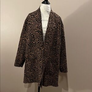 Ruby Rd. Brown & Black Paisley Long Wrap Cardigan Sweater Women’s 3X layering +